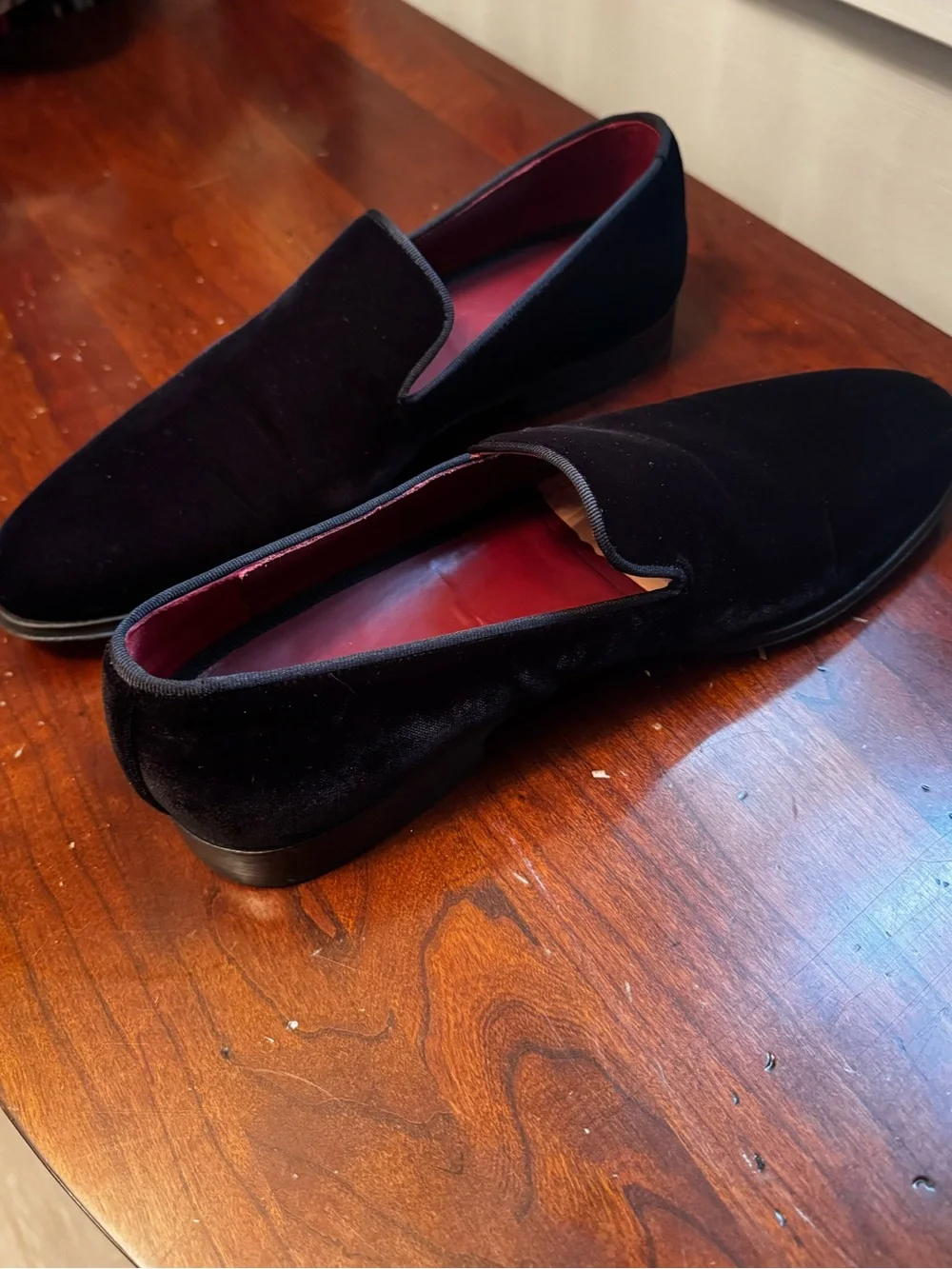 Magnanni Black Velvet Slip-On Loafers